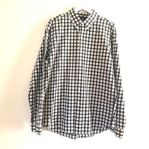 Ralph Lauren Men’s Custom fit Twill button down white/black Shirt Size 17/XL